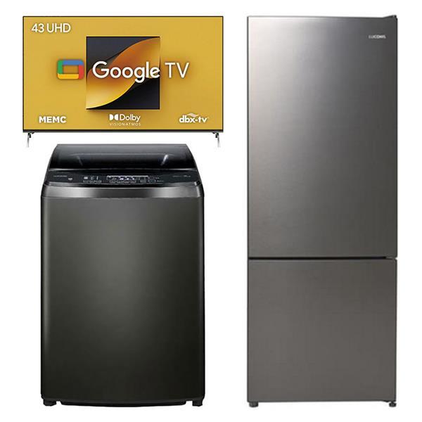 스마트 TV 43인치 + 루컴즈 세탁기 16kg(티타늄) + 루컴즈 2도어 냉장고 205L(메탈 실버)
